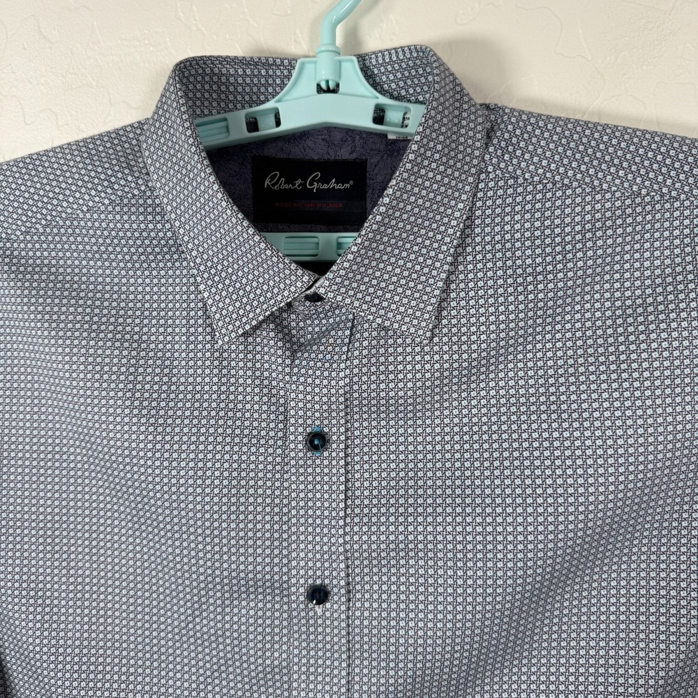 Robert Graham‎ Shirt Mens 2XL Blue Button Up Modern Americana Tailored Fit
